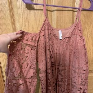 Blush Lace cold shoulder dress